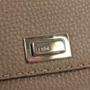 FENDI Seleria Peek A Boo Long Wallet Leather Beige Silver Auth BA8709V-14