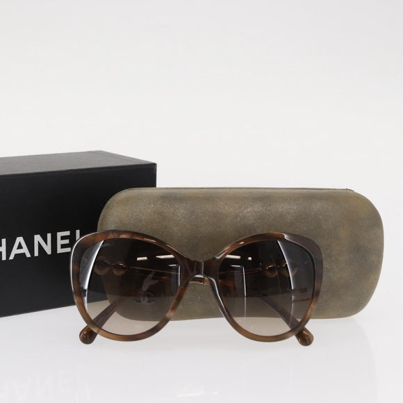 CHANEL Sunglasses plastic Brown CC Auth BA8711V