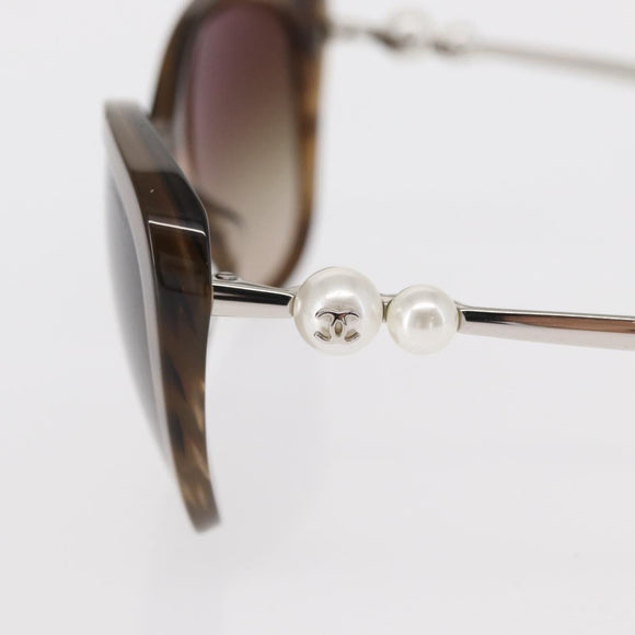 CHANEL Sunglasses plastic Brown CC Auth BA8711V