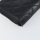 CHANEL Matelasse Long Wallet Lamb Skin Black CC Auth BA8713-16