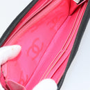 CHANEL Matelasse Long Wallet Lamb Skin Black CC Auth BA8713-20