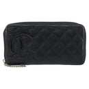 CHANEL Matelasse Long Wallet Lamb Skin Black CC Auth BA8713-13