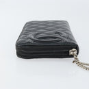 CHANEL Matelasse Long Wallet Lamb Skin Black CC Auth BA8713-4
