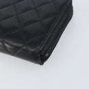 CHANEL Matelasse Long Wallet Lamb Skin Black CC Auth BA8713-7