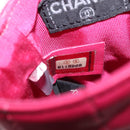 CHANEL Choco Bar line Chain Shoulder Bag Leather Pink Silver CC Auth BA8714-12