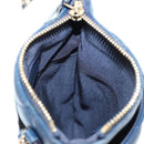 CHANEL Matelasse Chain Phone Case Bag Lamb Skin Navy Gold CC Auth BA8715SAV-29