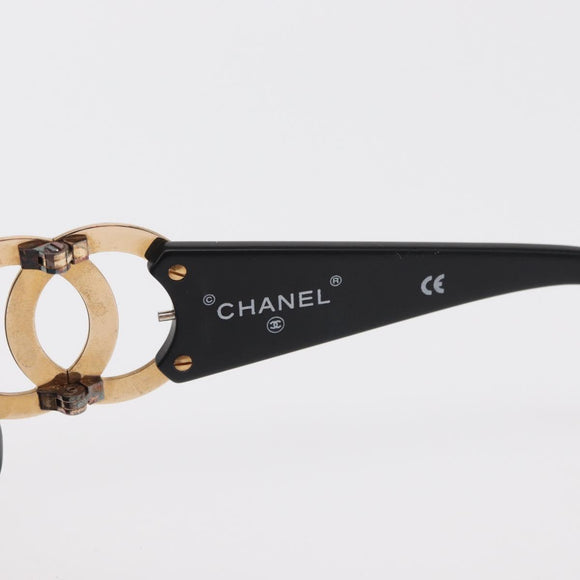 CHANEL Sunglasses plastic Black CC Auth BA8716