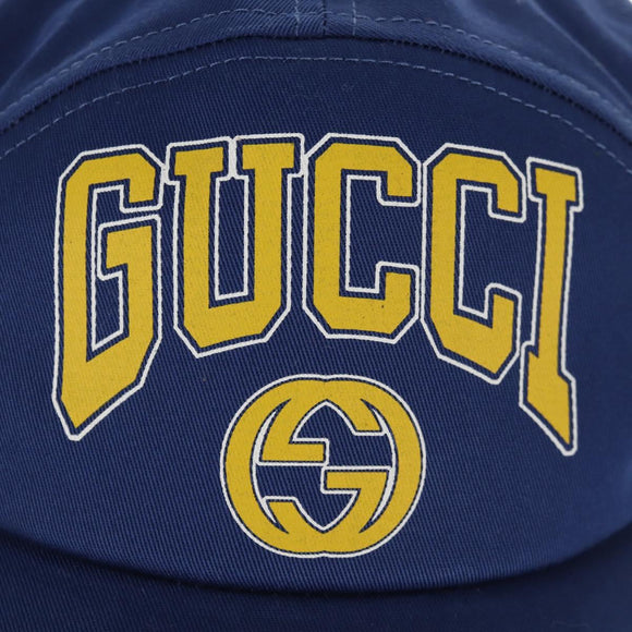 GUCCI Baseball Cap Cotton Blue 773135 Auth BA8717V