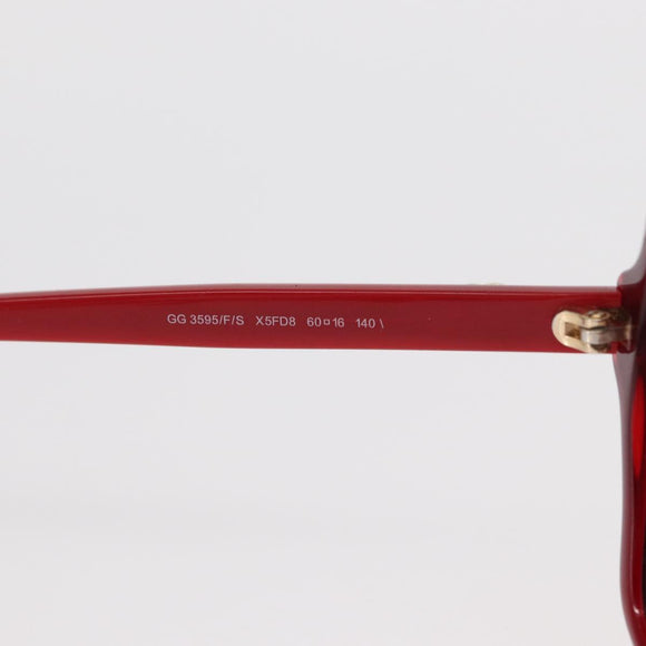 GUCCI Sunglasses plastic Red Auth BA8718