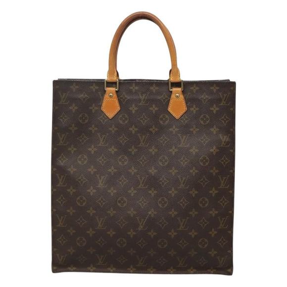 LOUIS VUITTON Monogram Sac Plat Hand Bag M51140 LV Auth BA872
