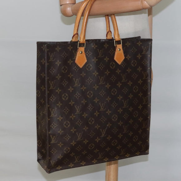 LOUIS VUITTON Monogram Sac Plat Hand Bag M51140 LV Auth BA872