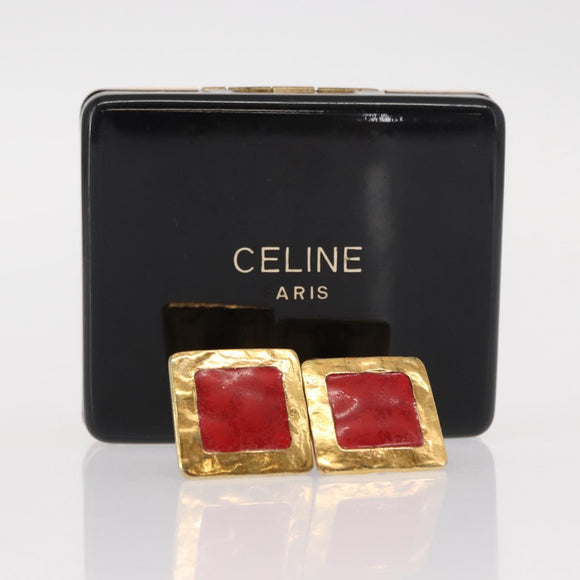 CELINE Earring metal Gold Auth BA8720