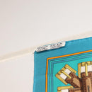 HERMES Carre 90 Scarf ""J.METZ"" Silk Turquoise Blue Auth BA8721-14