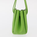 HERMES Vespa Pouch Leather Green Auth BA8722-5