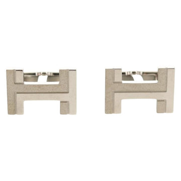 HERMES H Cuffs metal Silver Auth BA8723V - 0
