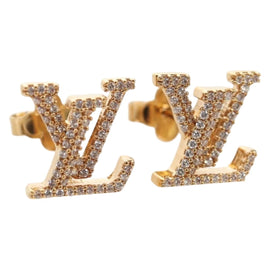 LOUIS VUITTON Monogram Metal Pierce LV Iconic Strass Gold M00609 LV Auth BA8724SAM