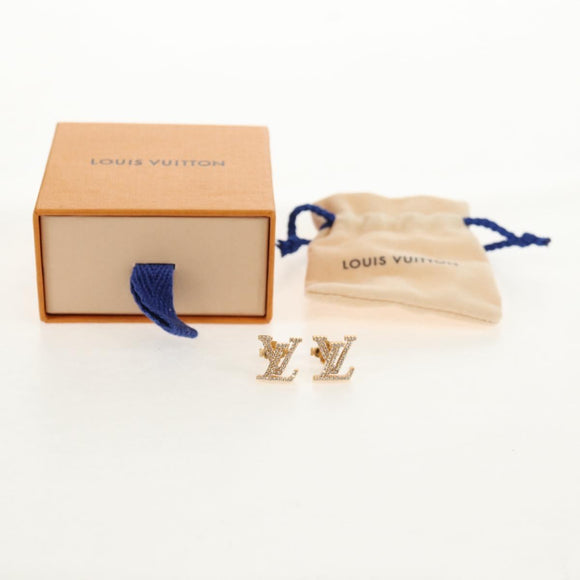 LOUIS VUITTON Monogram Metal Pierce LV Iconic Strass Gold M00609 LV Auth BA8724SAM