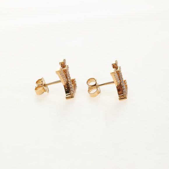 LOUIS VUITTON Monogram Metal Pierce LV Iconic Strass Gold M00609 LV Auth BA8724SAM