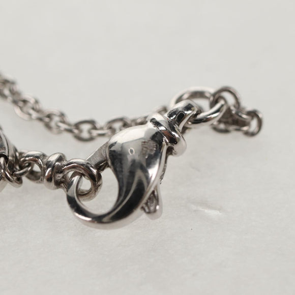 BVLGARI Pearl Necklace metal Silver Auth BA8725SAV