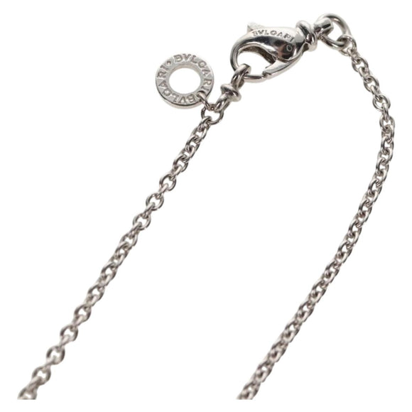 BVLGARI Pearl Necklace metal Silver Auth BA8725SAV