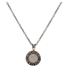 BVLGARI Necklace K18WG Silver Auth BA8726SAV