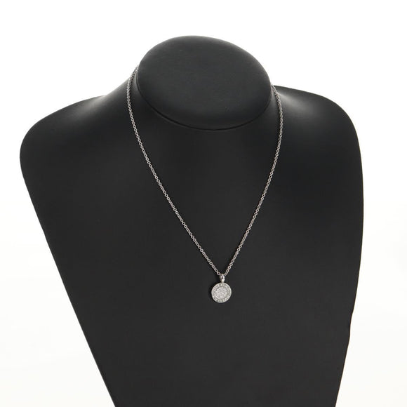 BVLGARI Necklace K18WG Silver Auth BA8726SAV