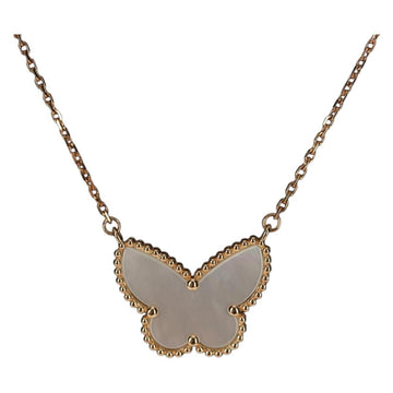 Van Cleef & Arpels Lucky Alhambra Papillon Necklace Au750 Gold Auth BA8727SM