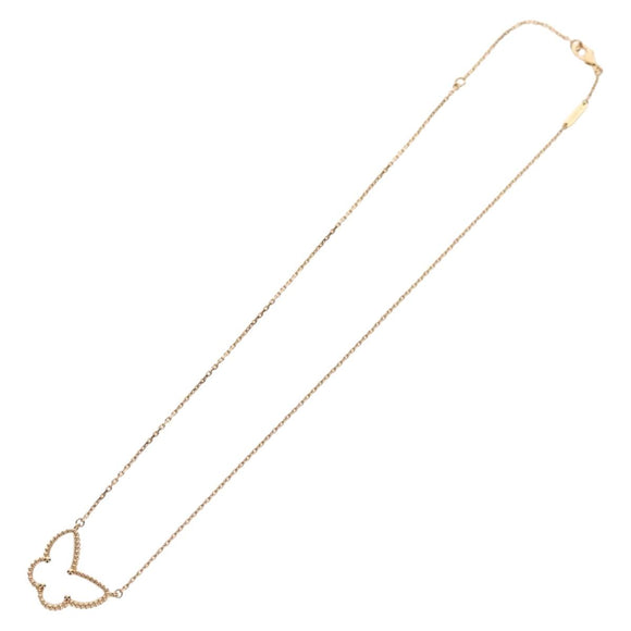Van Cleef & Arpels Lucky Alhambra Papillon Necklace Au750 Gold Auth BA8727SM