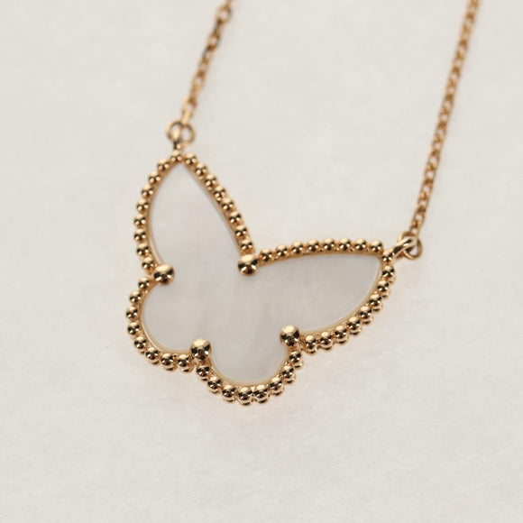 Van Cleef & Arpels Lucky Alhambra Papillon Necklace Au750 Gold Auth BA8727SM