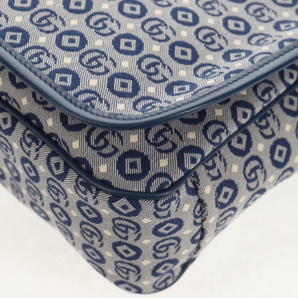 GUCCI Shoulder Bag Canvas Blue Silver 664143 Auth BA8728SAV