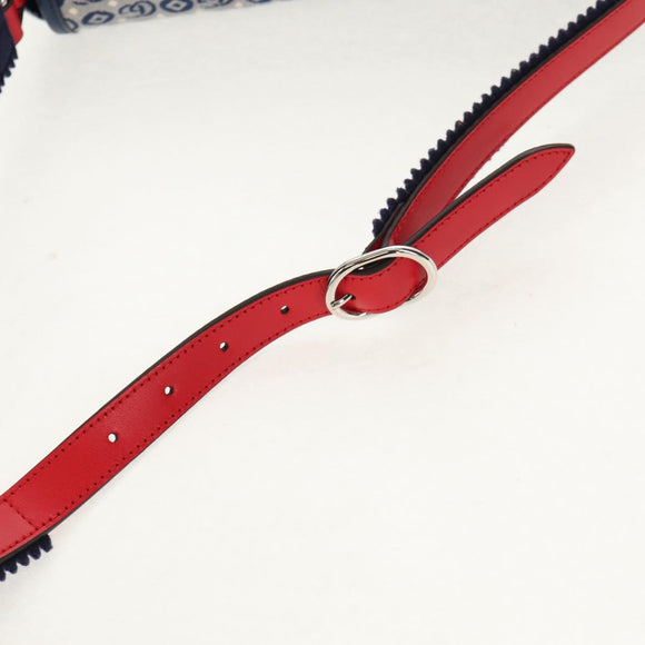 GUCCI Shoulder Bag Canvas Blue Silver 664143 Auth BA8728SAV