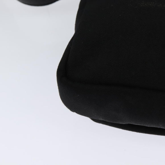 SAINT LAURENT Shoulder Bag Canvas Black Auth BA873