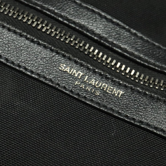 SAINT LAURENT Shoulder Bag Canvas Black Auth BA873