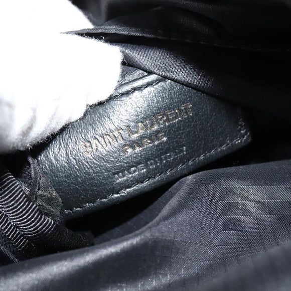 SAINT LAURENT Shoulder Bag Canvas Black Auth BA873