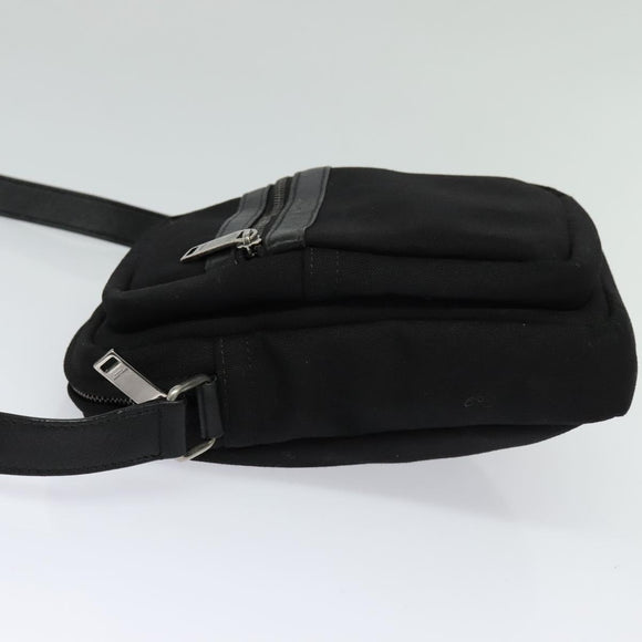 SAINT LAURENT Shoulder Bag Canvas Black Auth BA873