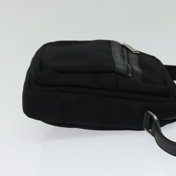 SAINT LAURENT Shoulder Bag Canvas Black Auth BA873