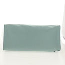 HERMES Her bag Zip GM Hand Bag Canvas Leather Blue Silver Auth BA8733SAM-5