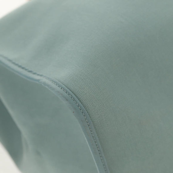 HERMES Her bag Zip GM Hand Bag Canvas Leather Blue Silver Auth BA8733SAM