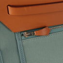 HERMES Her bag Zip GM Hand Bag Canvas Leather Blue Silver Auth BA8733SAM-21