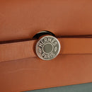 HERMES Her bag Zip GM Hand Bag Canvas Leather Blue Silver Auth BA8733SAM-24