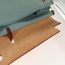 HERMES Her bag Zip GM Hand Bag Canvas Leather Blue Silver Auth BA8733SAM-28