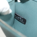 HERMES Her bag Zip GM Hand Bag Canvas Leather Blue Silver Auth BA8733SAM-37