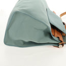 HERMES Her bag Zip GM Hand Bag Canvas Leather Blue Silver Auth BA8733SAM-4