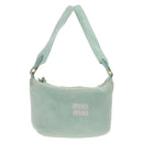 Miu Miu Shoulder Bag pile Turquoise Blue Gold Auth BA8734V-1