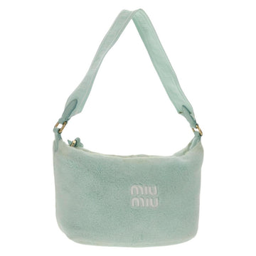 Miu Miu Shoulder Bag pile Turquoise Blue Gold Auth BA8734V