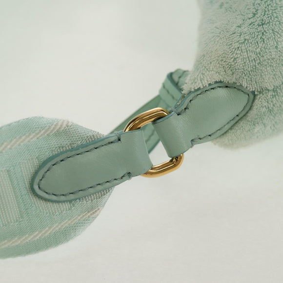 Miu Miu Shoulder Bag pile Turquoise Blue Gold Auth BA8734V