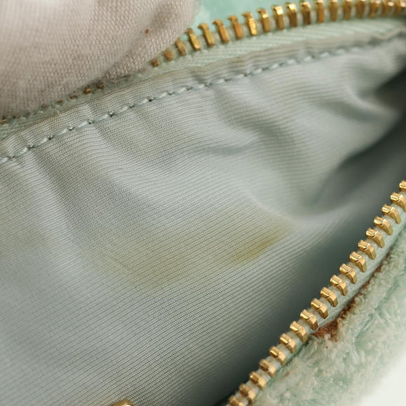 Miu Miu Shoulder Bag pile Turquoise Blue Gold Auth BA8734V