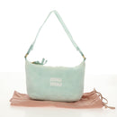 Miu Miu Shoulder Bag pile Turquoise Blue Gold Auth BA8734V-12