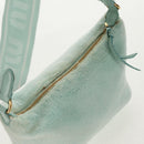 Miu Miu Shoulder Bag pile Turquoise Blue Gold Auth BA8734V-6