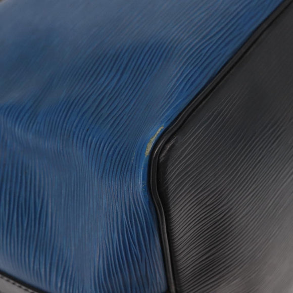 LOUIS VUITTON Epi Petit Noe Bag Bicolor Black Blue M44152 LV Auth BA8744